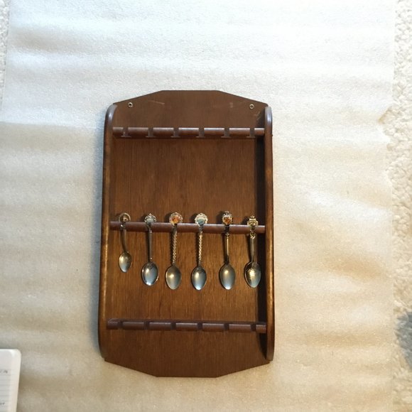 Accents Vintage Wooden Souvenir Spoon Rack W 6 Spoons Poshmark